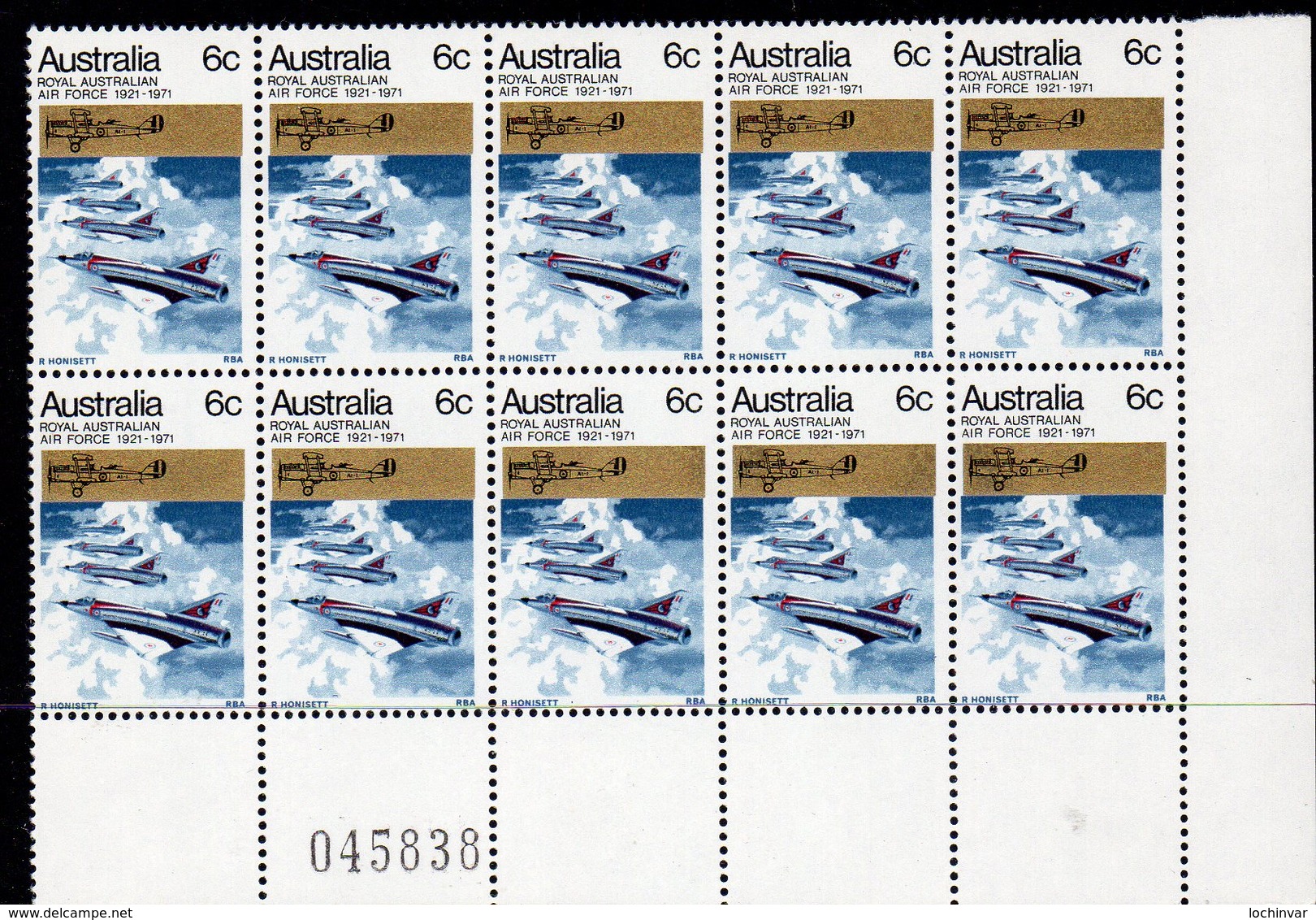 AUSTRALIA, 1971 RAAF CNR BLOCK 10 MNH - Mint Stamps