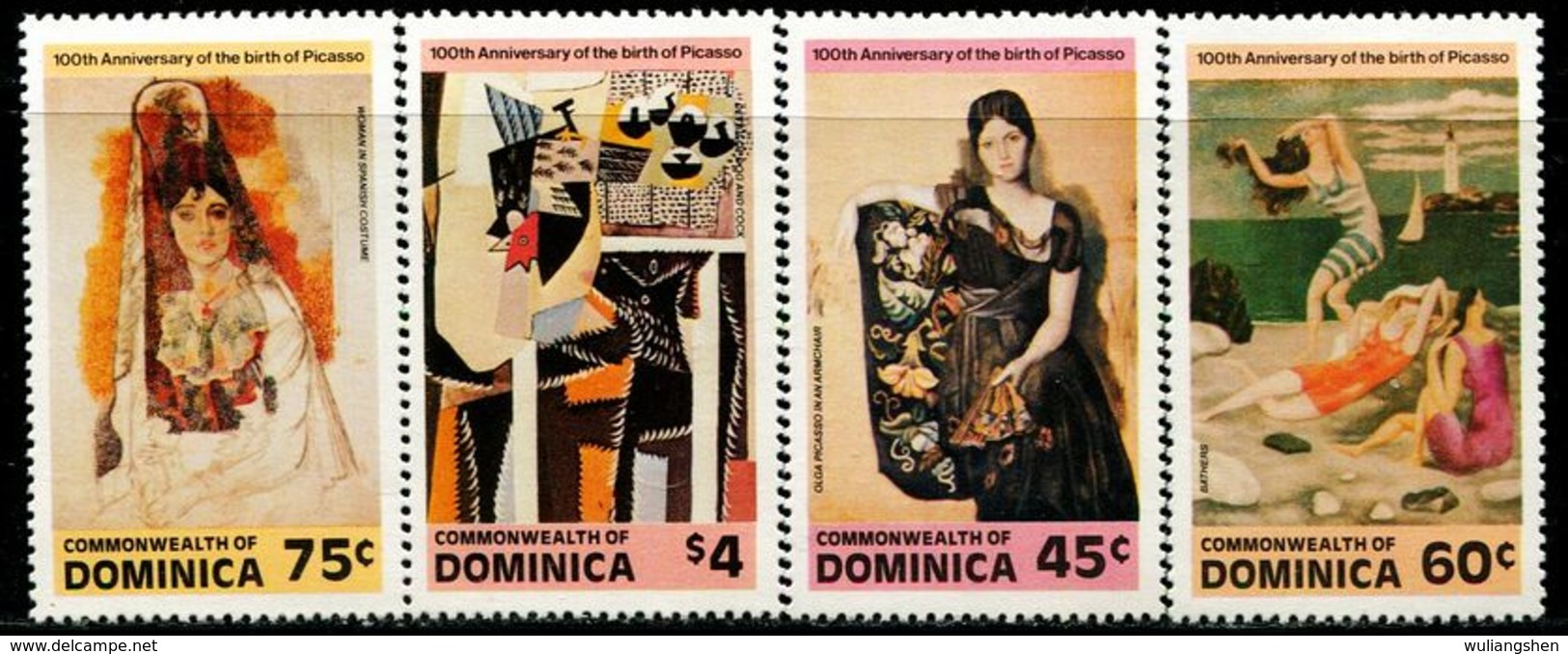 AW2418 Dominica 1981 Picasso Painting Works 4V MNH - Other & Unclassified