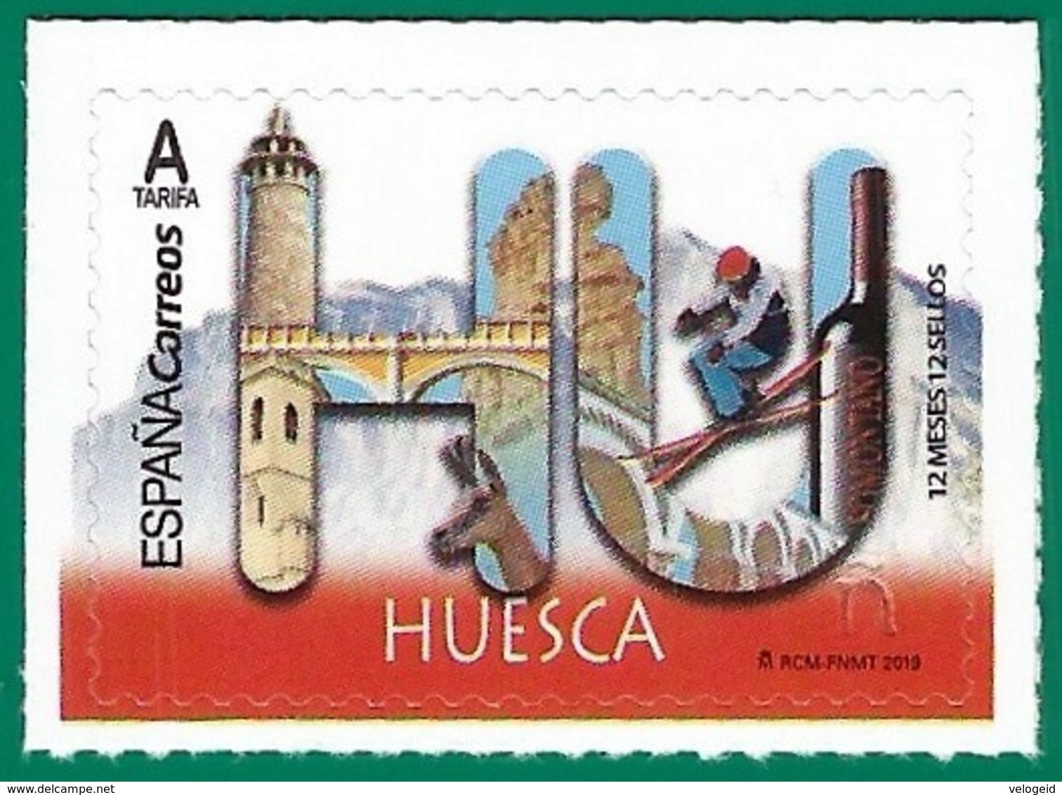 España. Spain. 2019. 12 Meses, 12 Sellos. Huesca - Nuevos