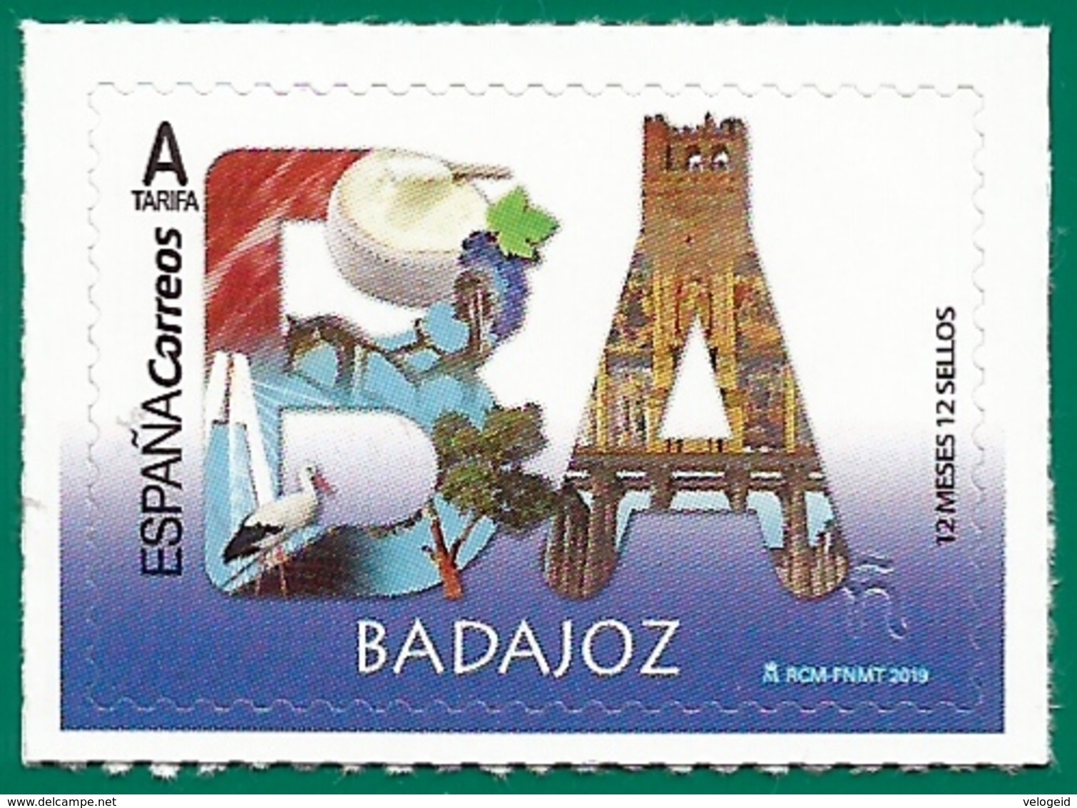 España. Spain. 2019. 12 Meses, 12 Sellos. Badajoz - Nuevos