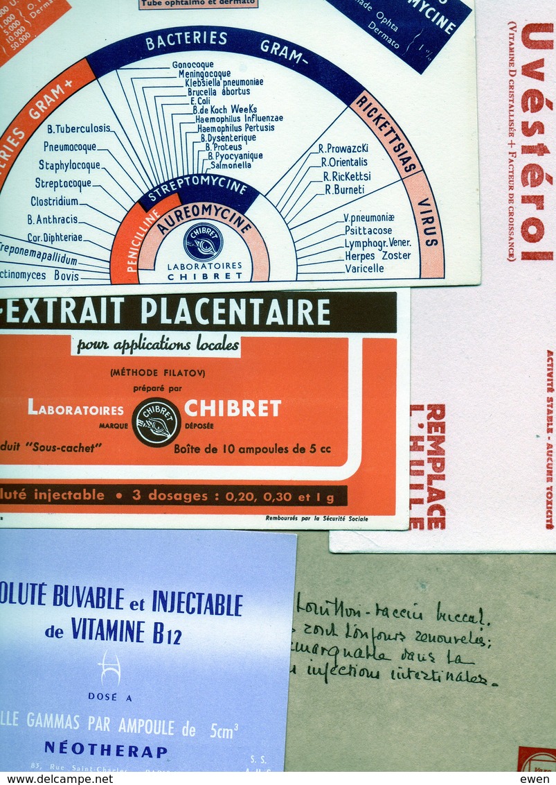 Lot De 5 Buvards Thème Pharmaceutique. - Produits Pharmaceutiques