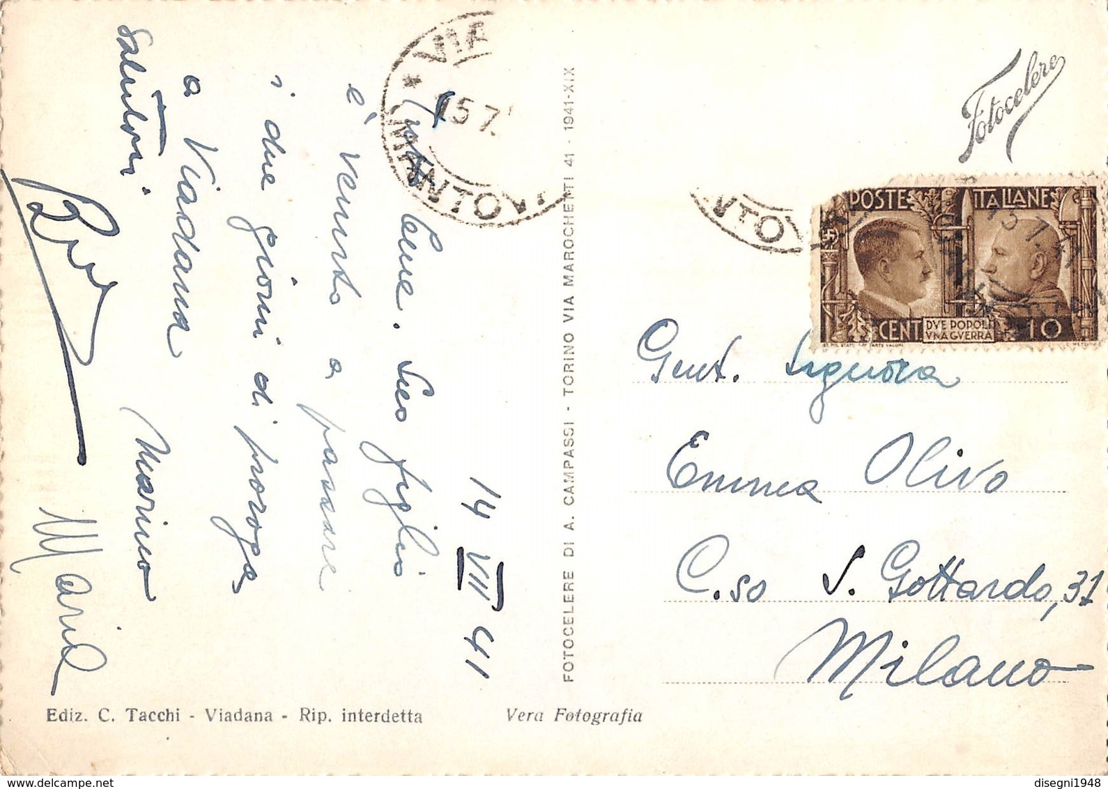 07689 "VIADANA (MN) - IL PONTE SUL PO" CART. ORIG. SPED. '941 - Other & Unclassified