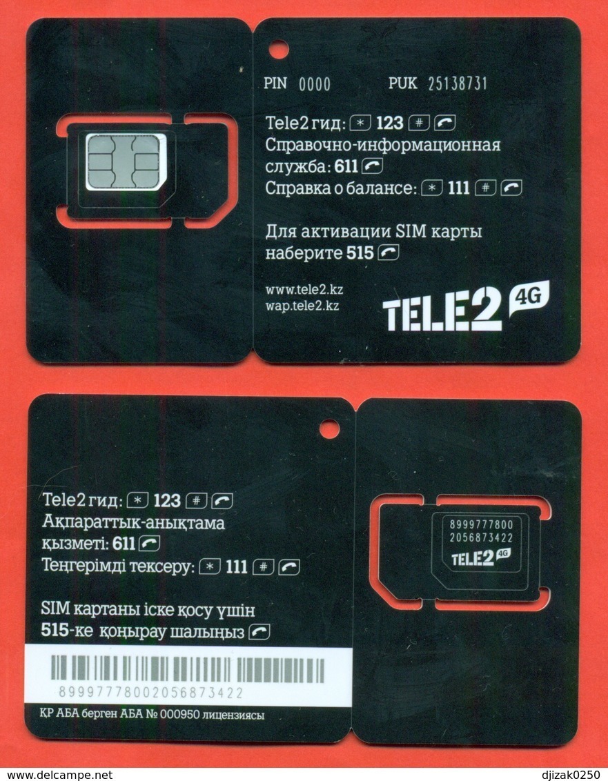 Kazakhstan. Plastic Card With A Sim-card.Phonecards Tele2. New Card. - Kazakhstan