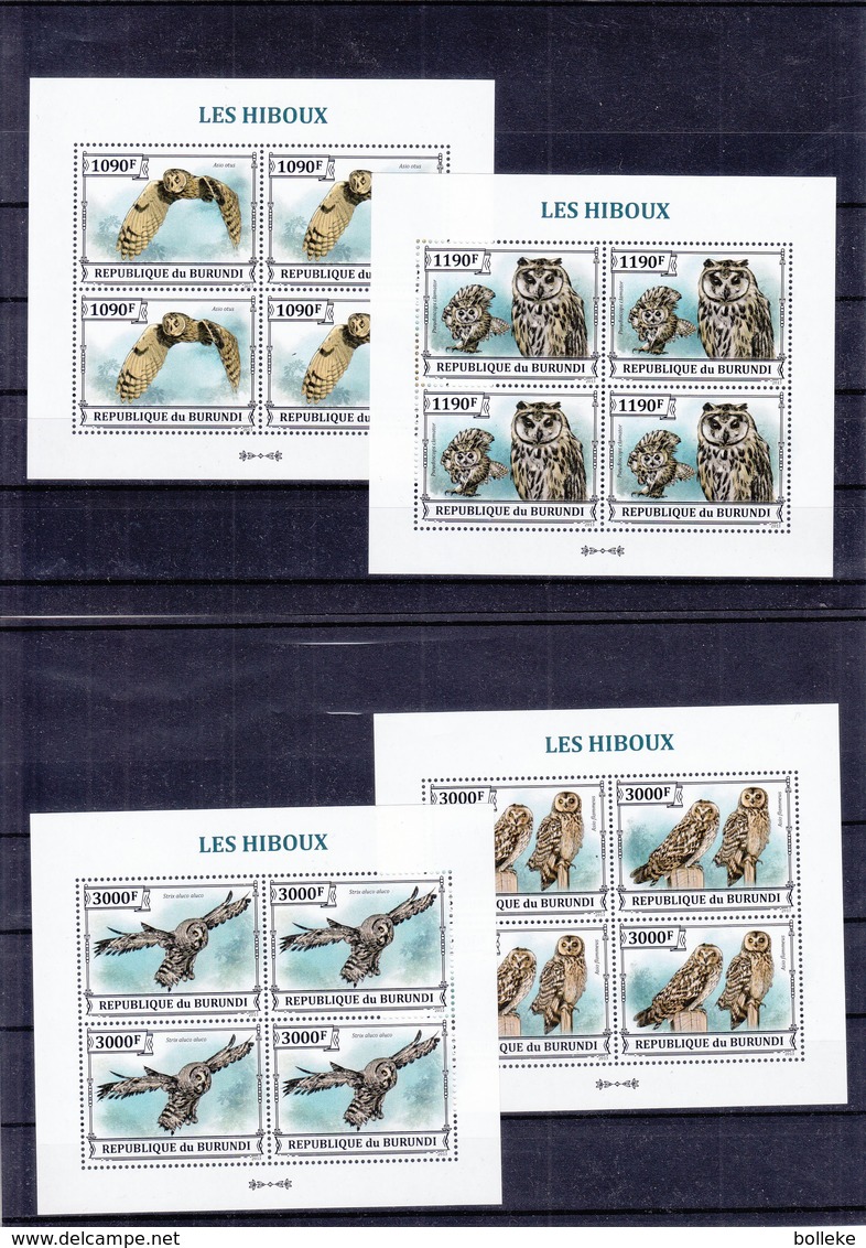 Hiboux - Burundi - COB 2504 / 7 ** - MNH - En Bloc De 4 - Valeur 60 Euros - Hiboux & Chouettes