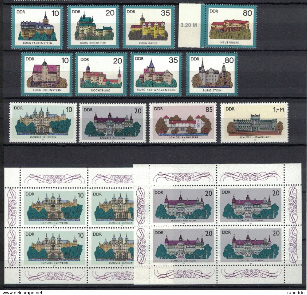 DDR 1984 + 1986, Burg Schloss Kasteel Burcht Castle Château Castillo **, MNH - Schlösser U. Burgen