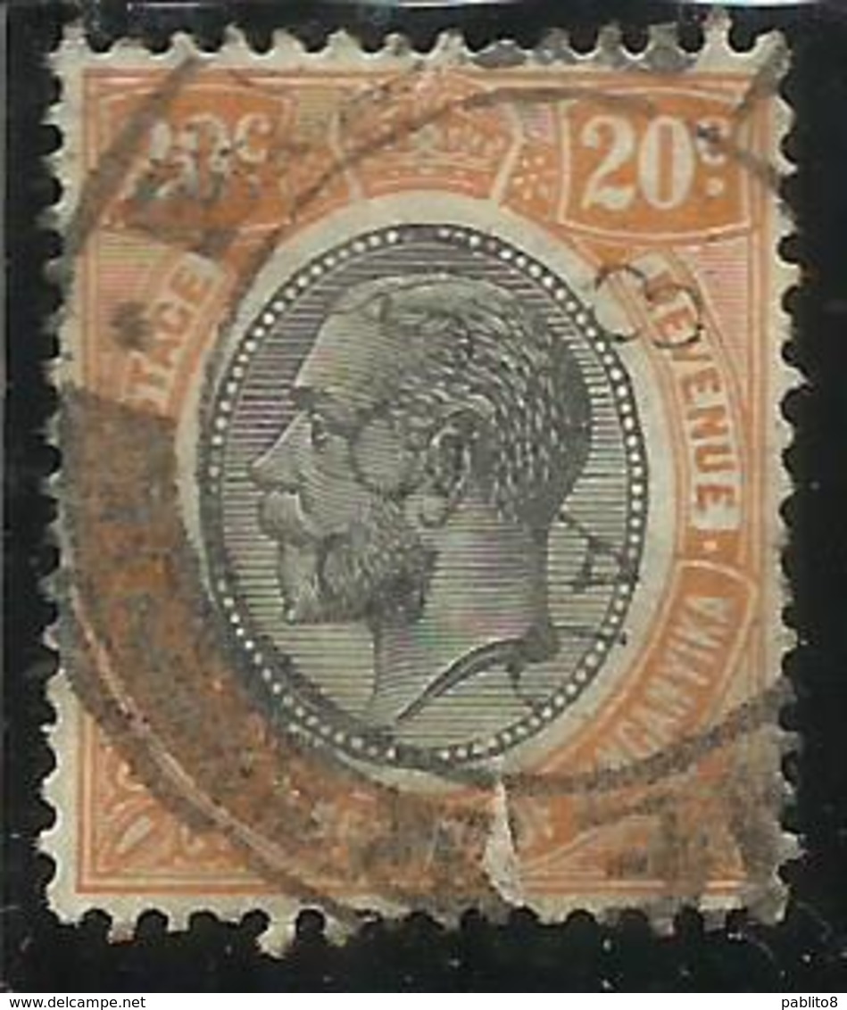 TANGANYIKA TANGANICA 1927 1931 KING GEORGE V RE CENT. 20c USED USATO OBLITERE' - Tanganyika (...-1932)