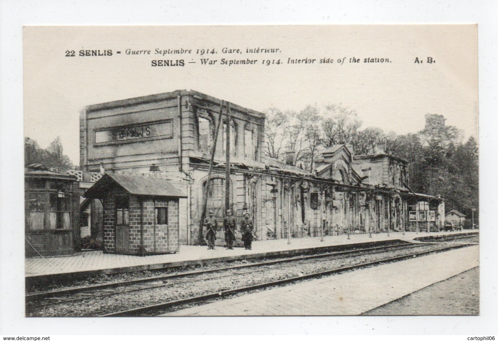 - CPA SENLIS (60) - Guerre Septembre 1914 - Gare, Intérieur - Edition A. B. N° 22 - - Senlis