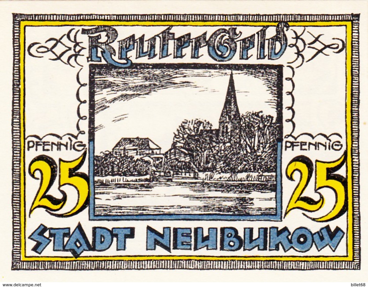 Billet Allemand - 25 Pfennig - Neubukow 1922 - Bauer Et Rind, Stadtmotiv - [11] Emissions Locales