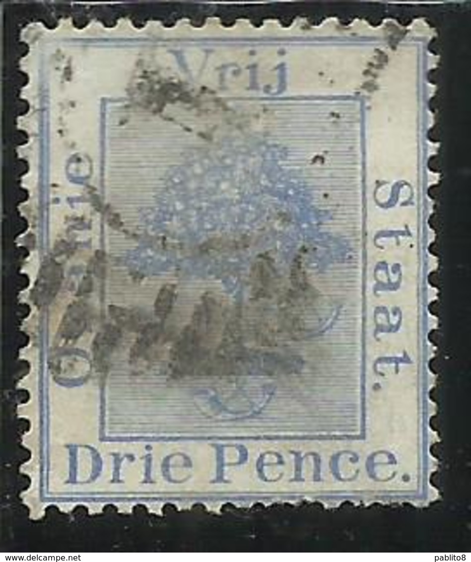 ORANGE FREE STATE STATO LIBERO 1868 1900 TREE ALBERO PENNY VIOLET DRIE PENCE TWO 2p 1894 USED USATO - Orange Free State (1868-1909)