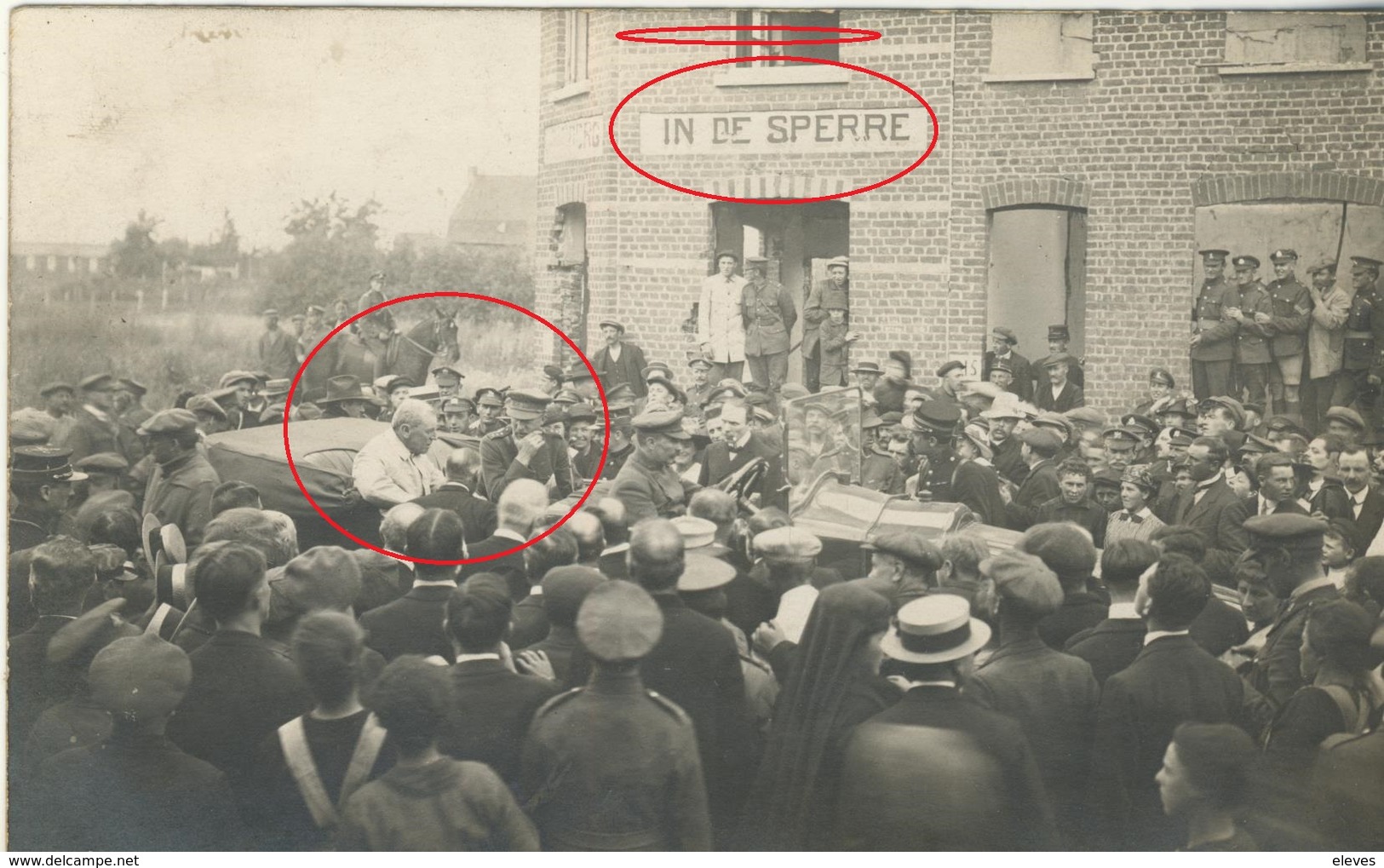 Menen Menin Originele Fotokaart 1919 President Wilson En Koning Albert Herberg " In De Sperre " - Menen