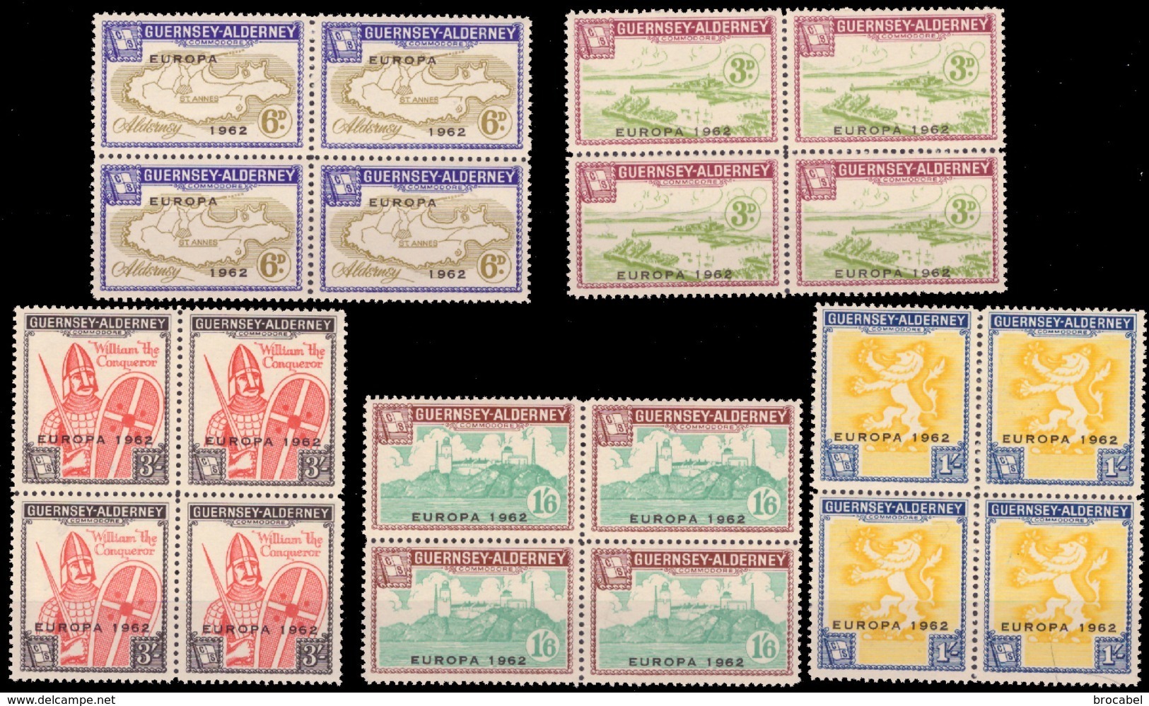 Guernesey Alderney  Lot** X4 Europa 1962 - Alderney