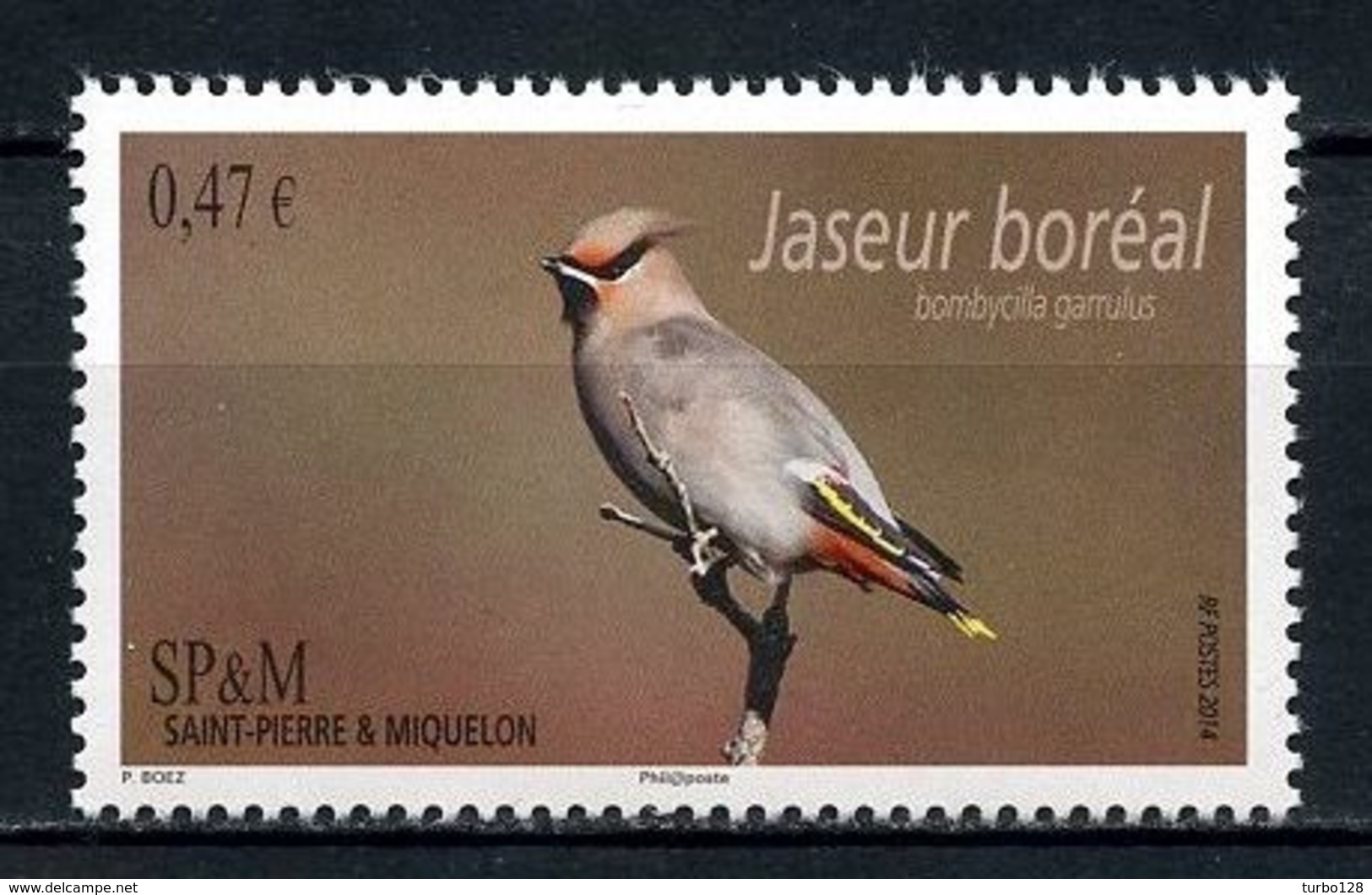 SPM Miquelon 2014  N° 1097 ** Neuf MNH Superbe Faune Oiseaux Jaseur Boréal Birds Fauna Animaux - Unused Stamps