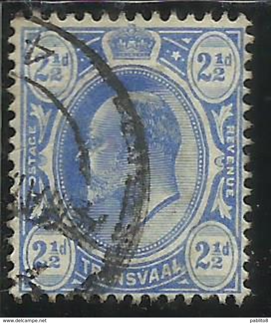 TRANSVAAL 1904 1909 KING EDWARD VII RE EDOARDO TWO PENCE AND HALF 2 1/2p USATO USED OBLITERE' - Transvaal (1870-1909)