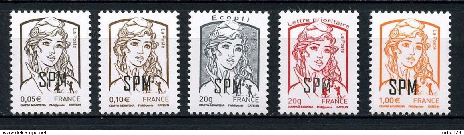 SPM MIQUELON 2013  N° 1083/1087 ** Neufs MNH Superbes Marianne De Ciappa Et Kawena Série Courante - Nuevos