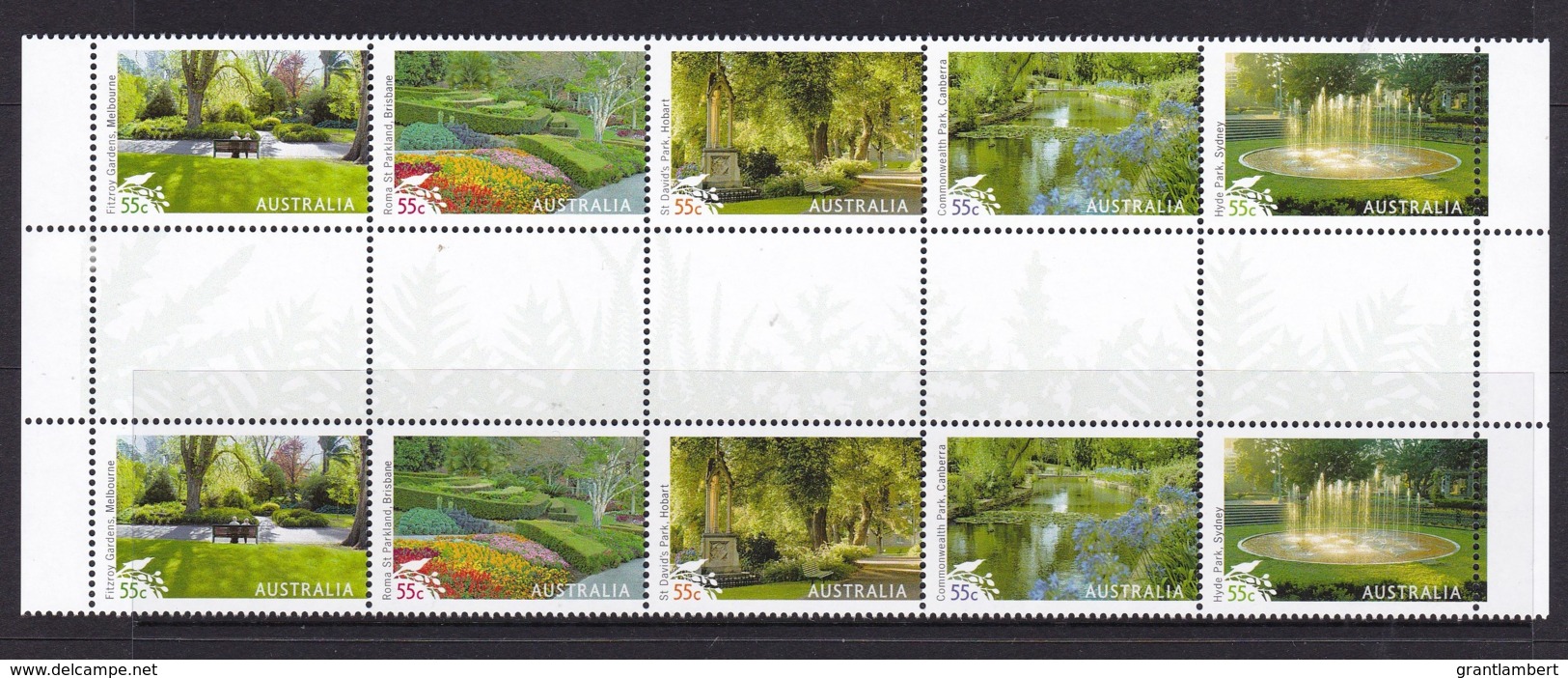 Australia 2009 Parks & Gardens Gutter Block Of 10 MNH - Mint Stamps