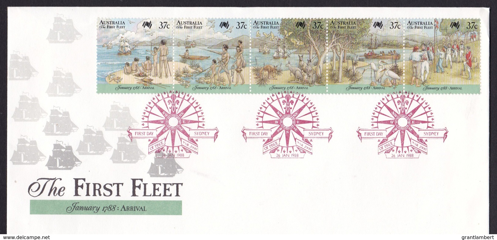 Australia 1988 The First Fleet Arrival FDC - Sydney Compass Postmark - FDC