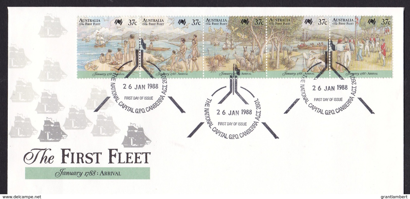 Australia 1988 The First Fleet Arrival FDC - Canberra Flag Postmark - FDC