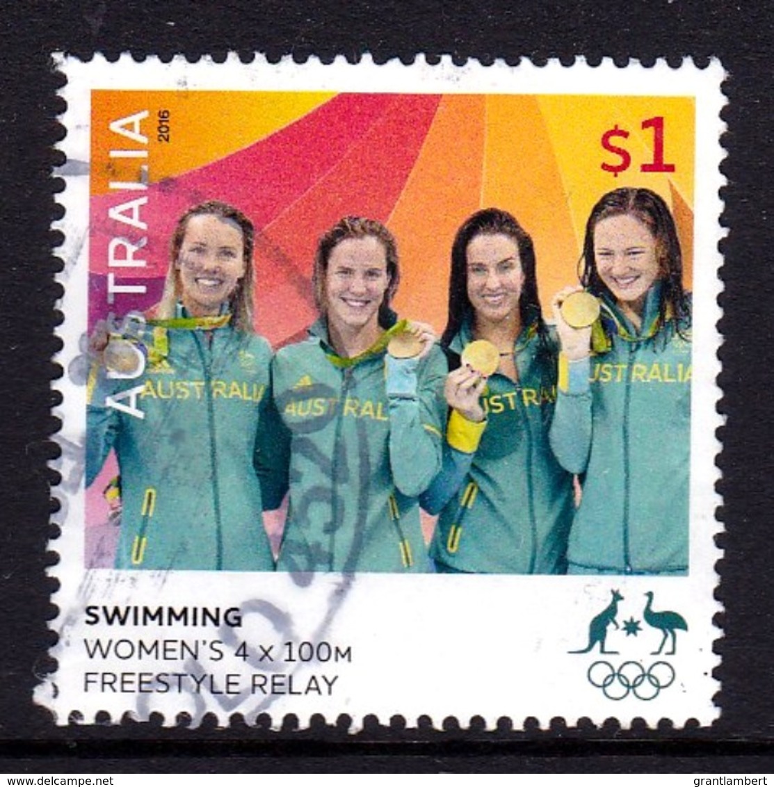 Australia 2016 Olympic Games $1 Gold Medal Swimming Relay Used - Used Stamps