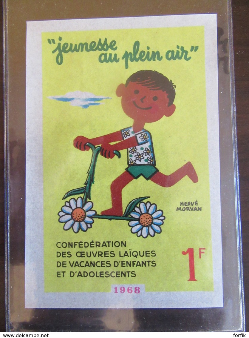 France - Lot De 7 Vignettes Grand Format Dont Jeunesse En Plein Air Et Sauvegarde De L'Enfance - Années 1960 - Autres & Non Classés