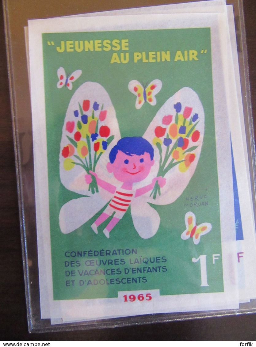 France - Lot De 7 Vignettes Grand Format Dont Jeunesse En Plein Air Et Sauvegarde De L'Enfance - Années 1960 - Autres & Non Classés