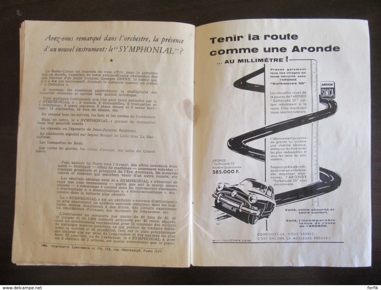 Programme ancien - Radio Théâtre / Radio Luxembourg - Vers 1955