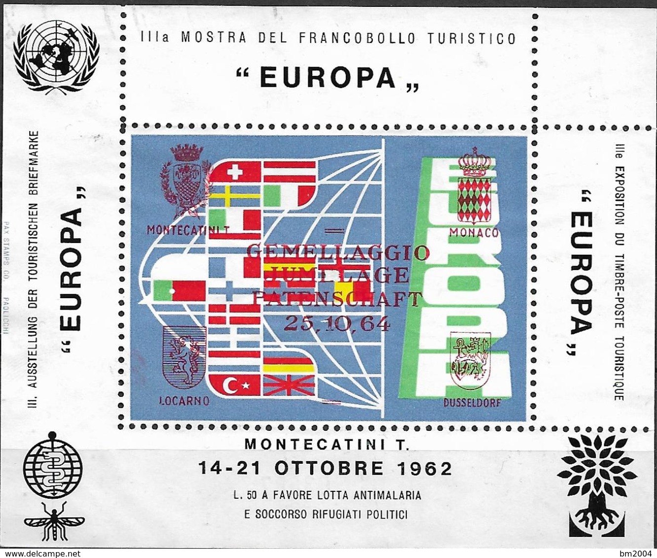 1964 Italien  III. Ausstellung Der Touristischen Briefmarke " EUROPA "  Montecatini * - 1964