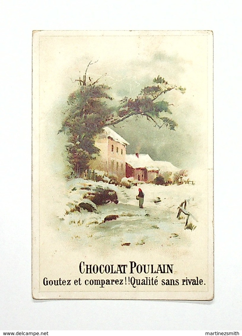 Chocolate Trading Card / Chromo - Chocolat Poulain - Winter Scene - - Poulain