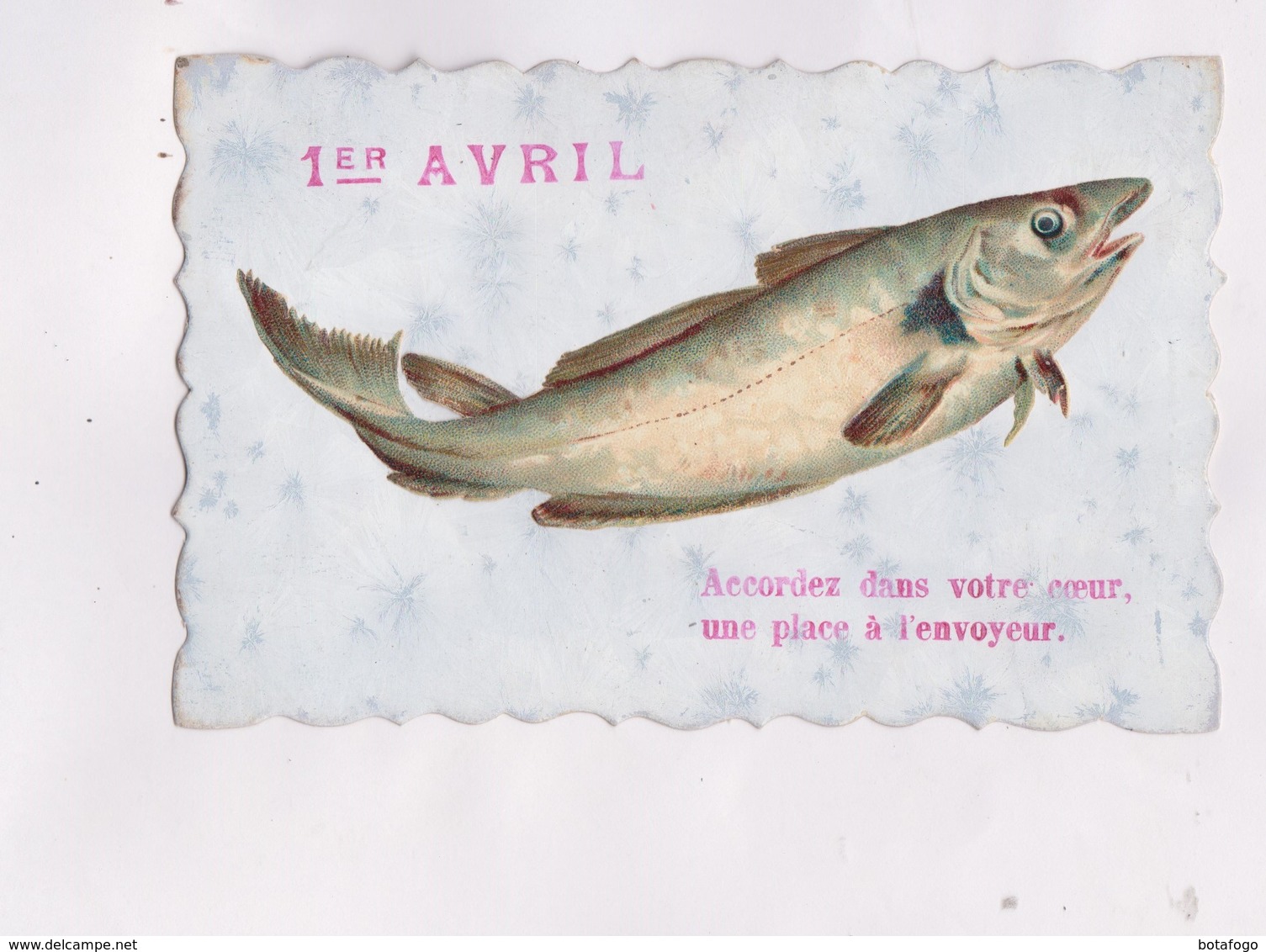 CPA , FANTAISIE POISSON D AVRIL AVEC DECOUPI COLLE - 1er Avril - Poisson D'avril