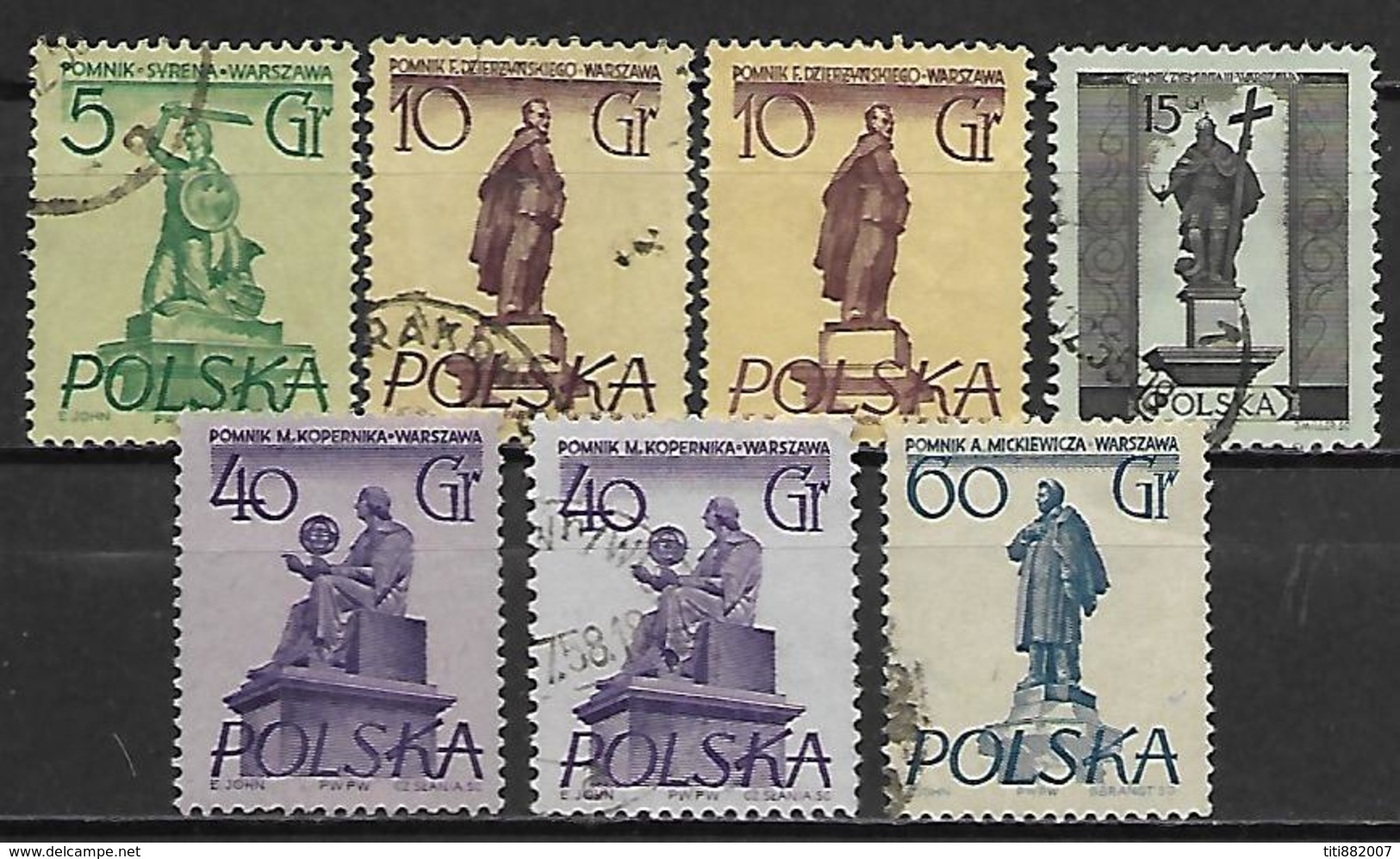 POLOGNE    -   1955 / 56.   L O T  -   Oblitérés.   Monuments - Oblitérés