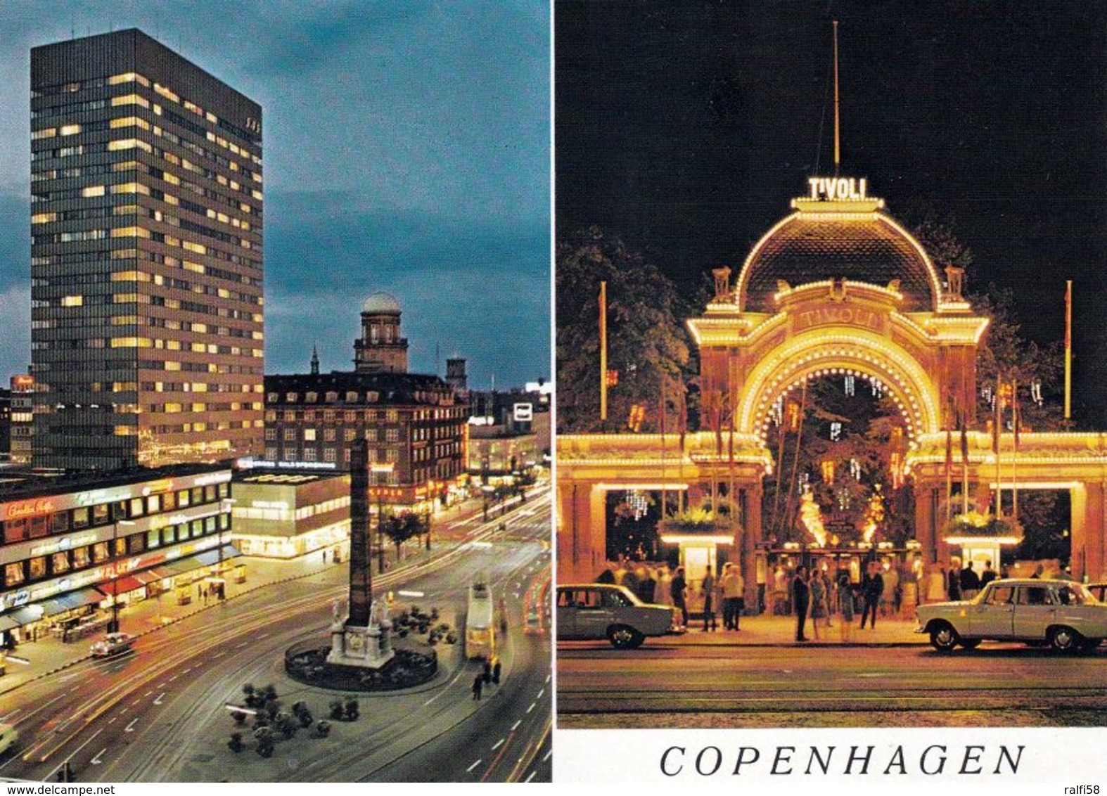 1 AK Dänemark * Kopenhagen Und Der Eingang Zum Tivoli Bei Nacht - Einer Der ältesten Vergnügungsparks Der Welt * - Dänemark