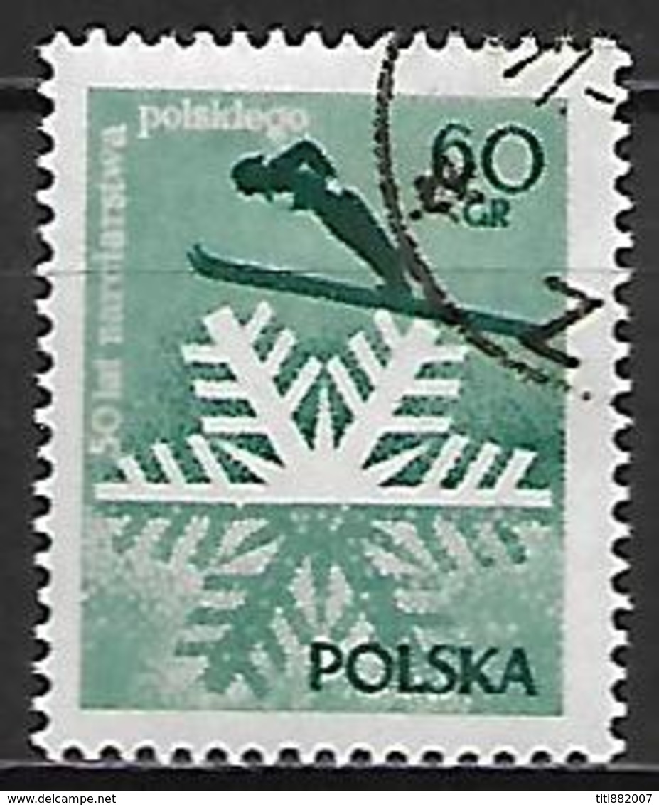 POLOGNE    -   1957.  Y&T N° 883 Oblitéré .  Saut à Ski  /  Flocon De Neige - Oblitérés