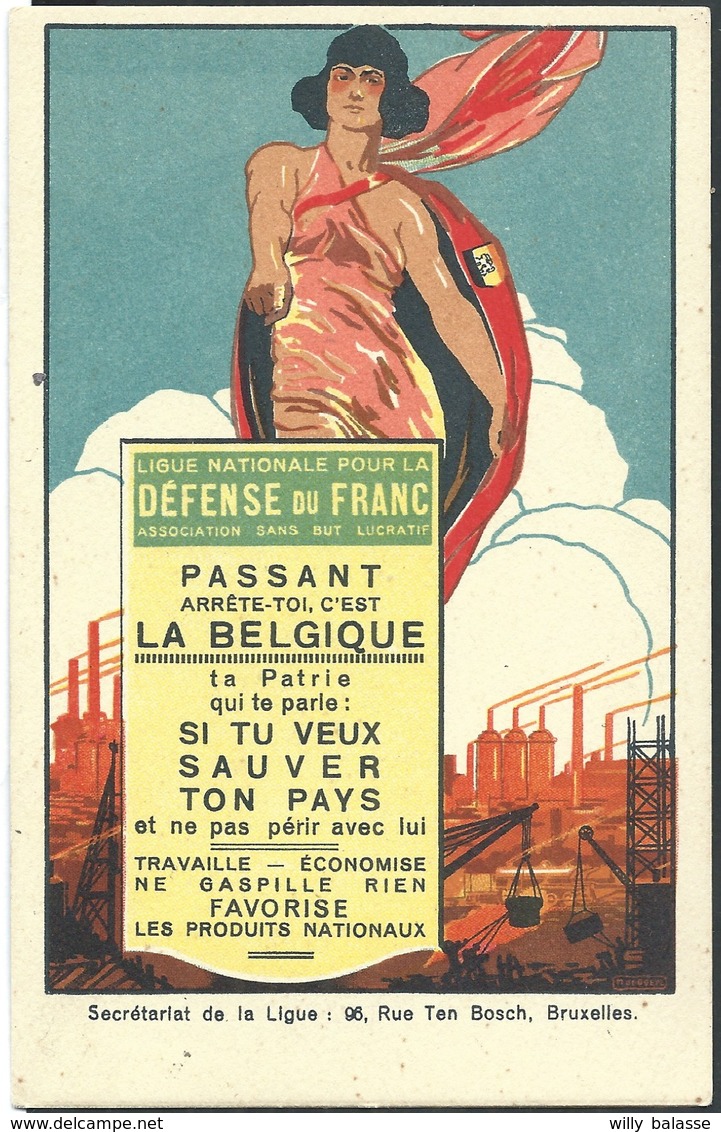 CPA DEFENSE DU FRANC Belgique Ligue Nationale Du Franc En Couleur - Evènements