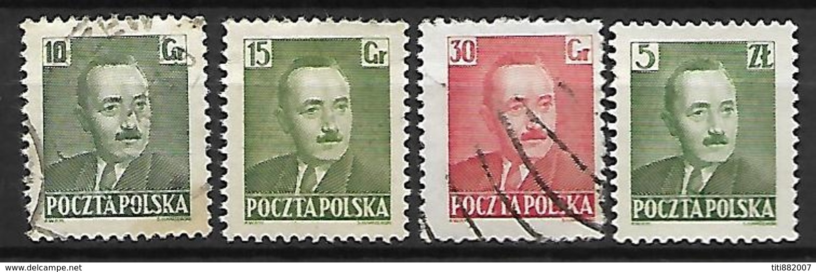 POLOGNE    -   1950/51.   Président Biérut.   Oblitérés. - Oblitérés