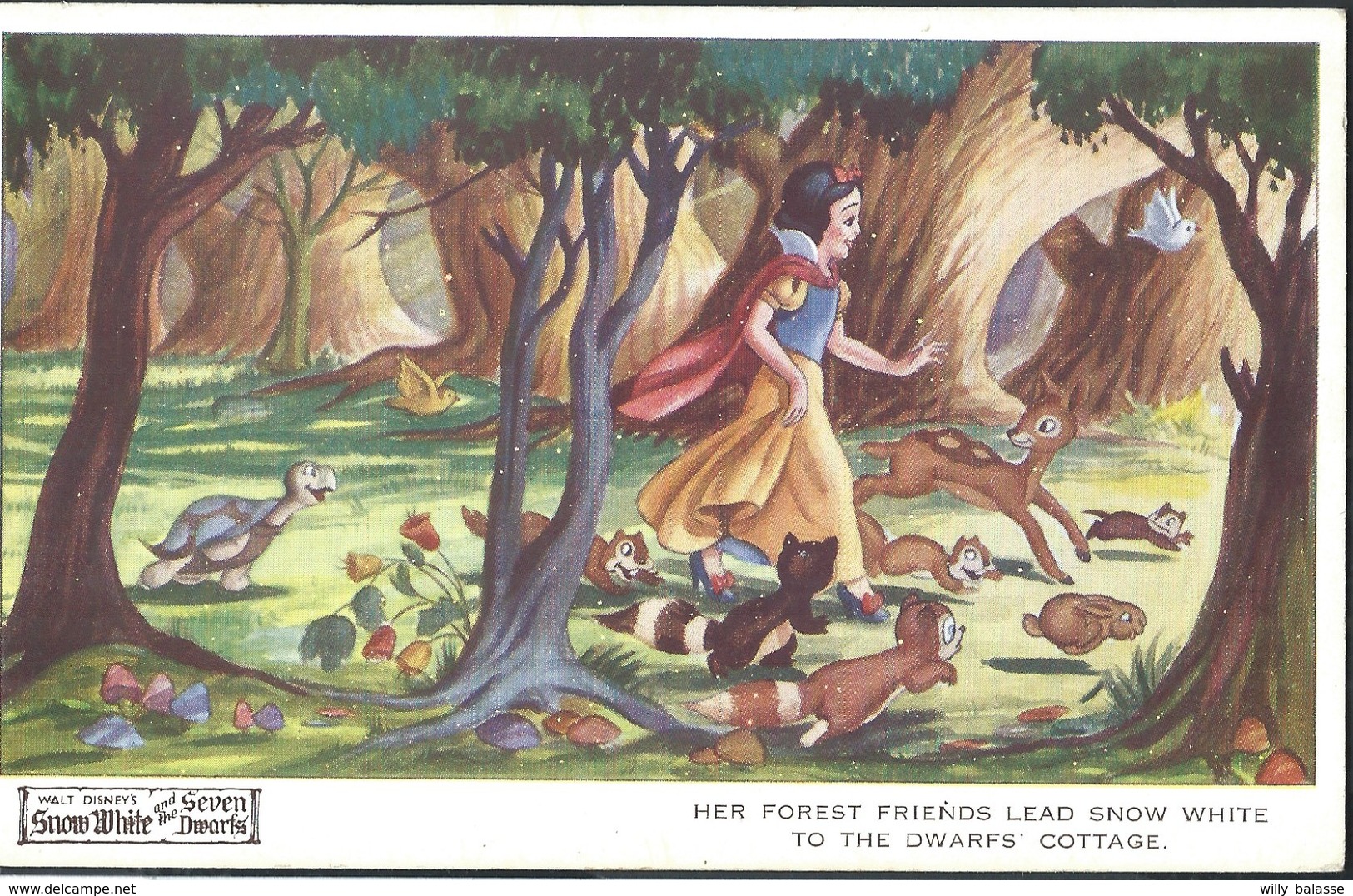 CPA Walt Disney Snow White  Her Forest Friends ... Blanche Neige  Animaux - Disneyworld