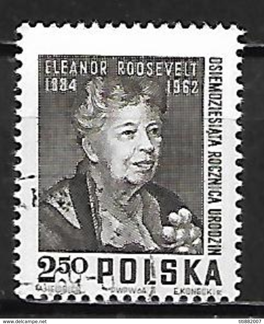 POLOGNE    -   1964.   Y&T N° 1385 Oblitéré.   Eléanor Roosevelt - Oblitérés