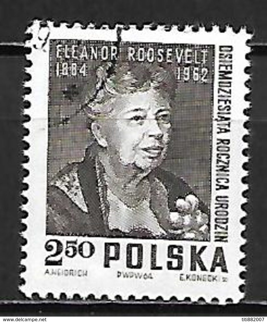 POLOGNE    -   1964.   Y&T N° 1385 Oblitéré.   Eléanor Roosevelt - Oblitérés