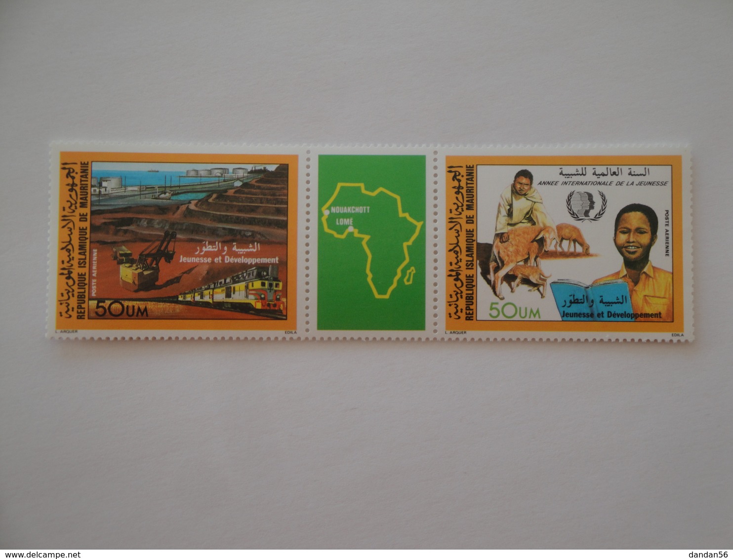 1985 Mauritanie Yv PA 327A  ** MNH Jeunesse Et Développement  Cote 11.00 € Michel 864/5  Scott C236/7 SG 837/8 - Mauritanie (1960-...)