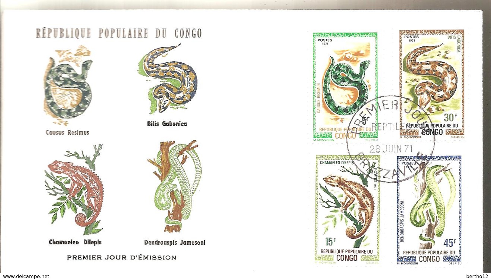 FDC 1971 SERPENTS - FDC