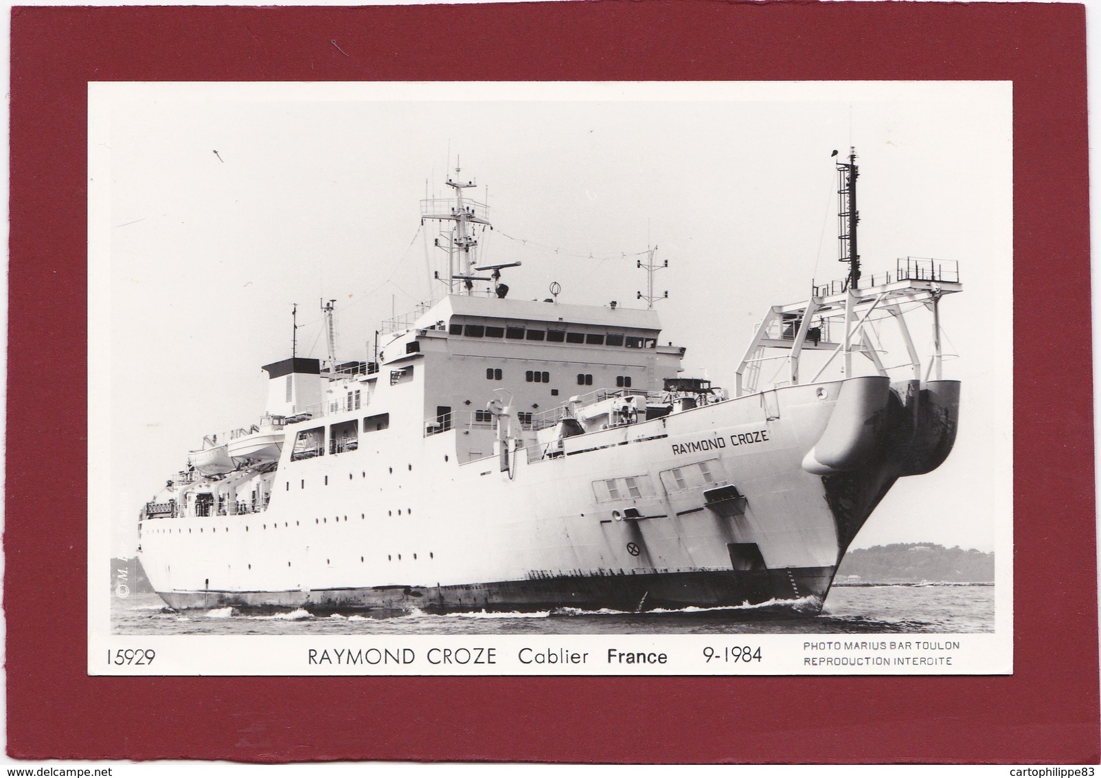 BATEAU     PAQUEBOT RAYMOND CROZE CABLIER DE FRANCE - Steamers