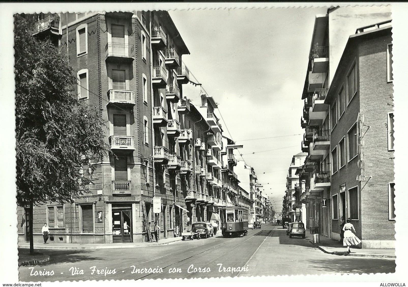 2735 "TORINO-VIA FREJUS-INCROCIO CON C.so TRAPANI-TRAM-LAMBRETTA FD AUTOCARRO,FIAT 1100,600-TABACCHI" CART. NON SPED. - Other & Unclassified