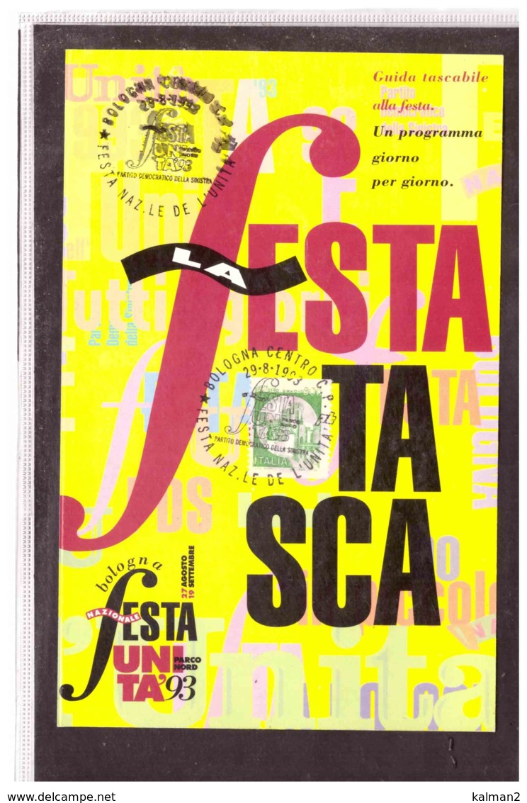 TEM5022  -   BOLOGNA  29.8.1993   /   FESTA NAZIONALE DELL'UNITA' - Altri & Non Classificati