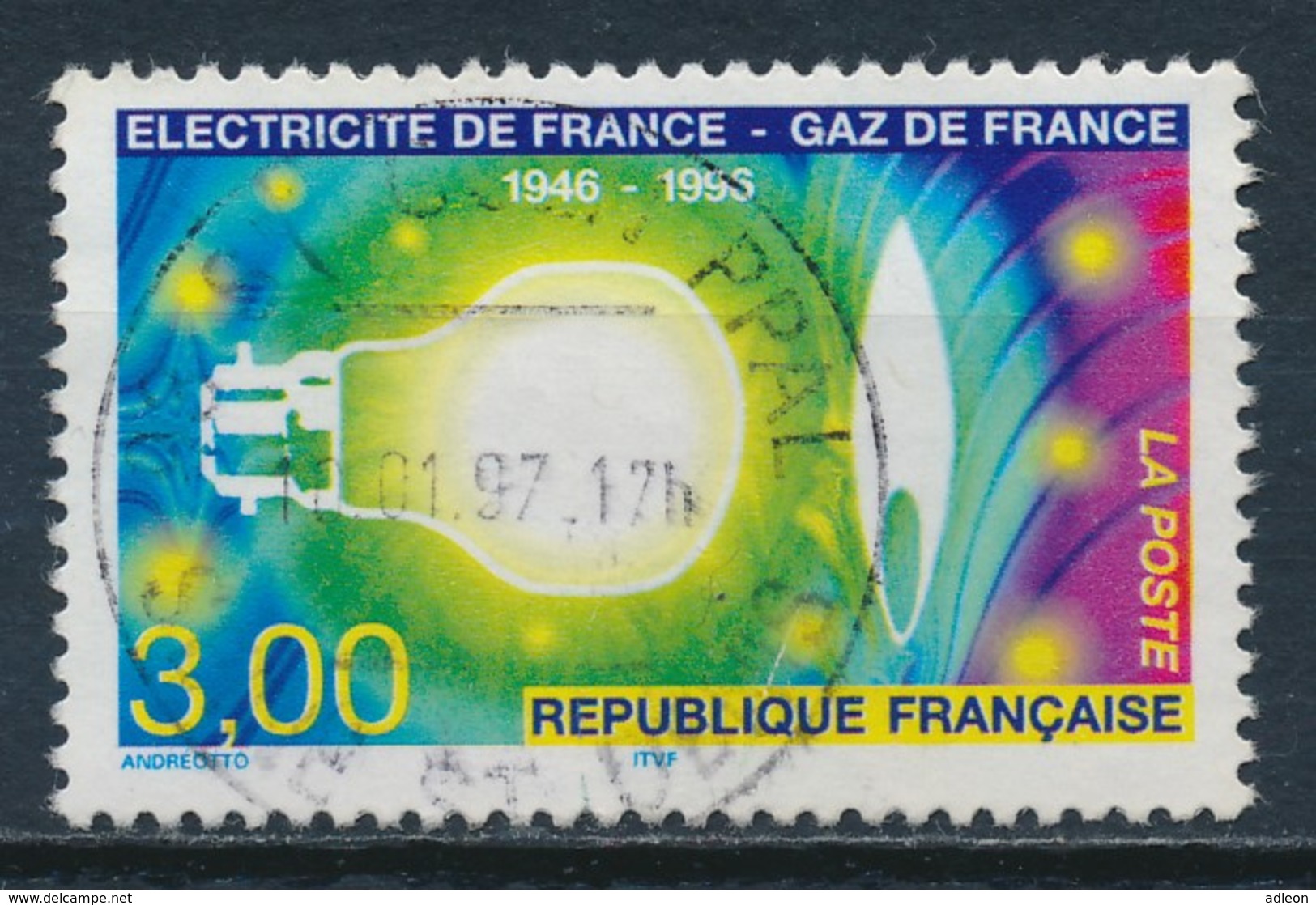 France - 50 Ans D'EDF-GDF YT 2996 Obl. - Usados