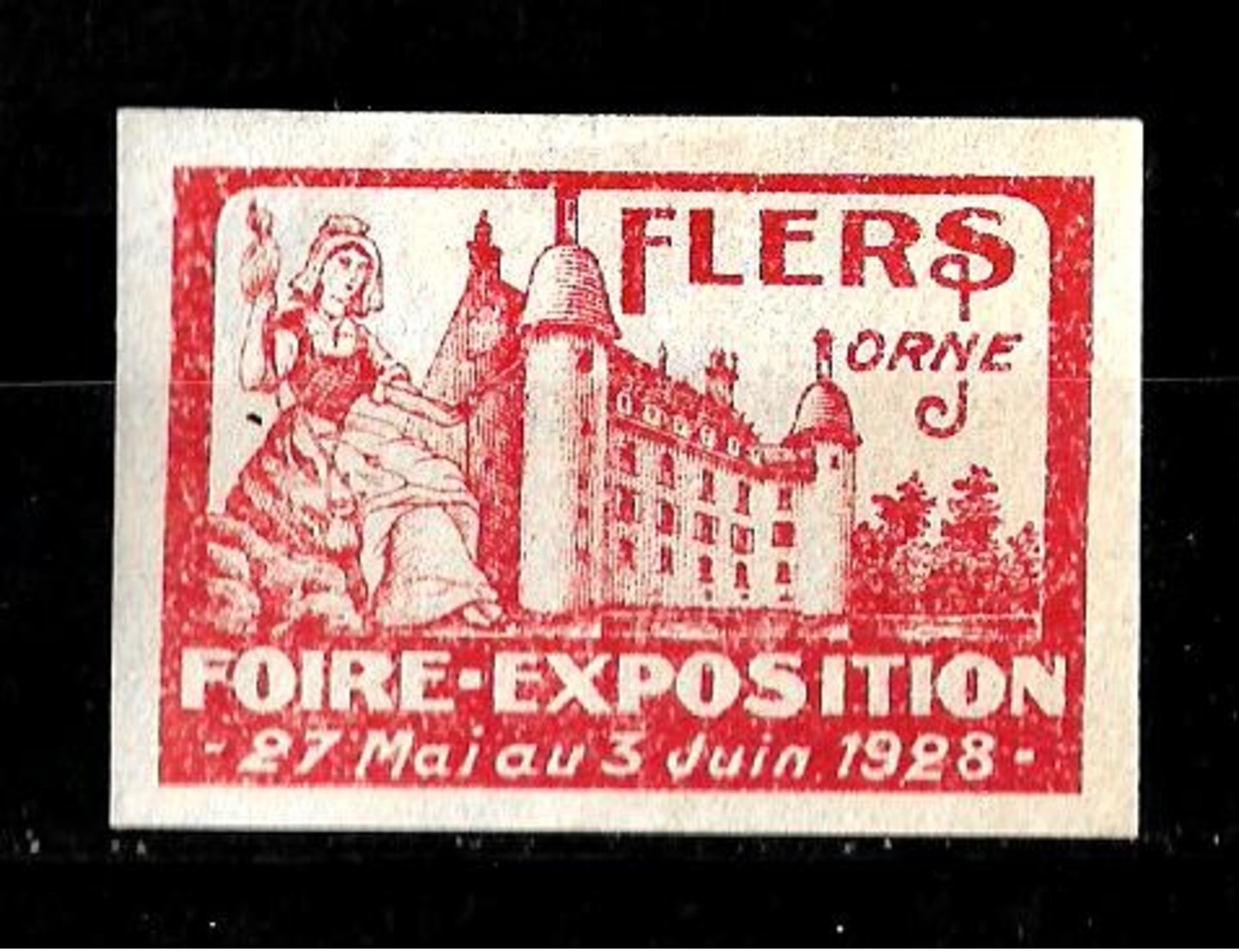 Francia 1928 Viñeta De La Feria Exposicion De Flers Orne Nuevo Con Charnela - Philatelic Fairs