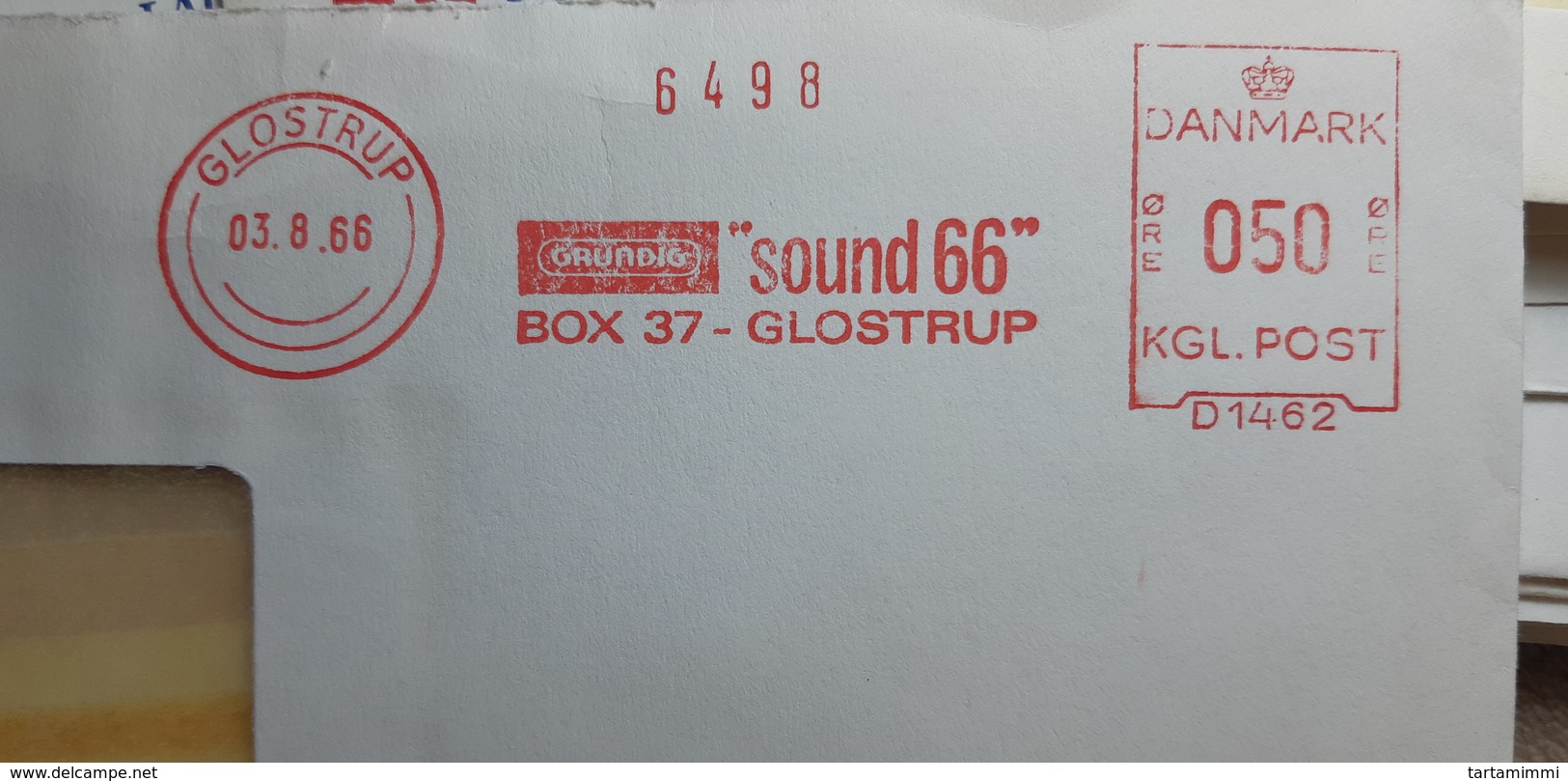 EMA AFS METER STAMP FREISTEMPEL - DANMARK Glostrup 1966 Grundig Sound 66 Music - Franking Machines (EMA)