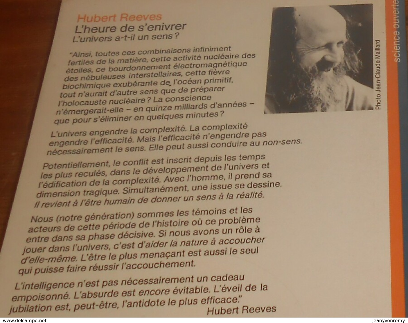 L'heure De S'enivrer.L'univers A-il-un Sens ? Hubert Reeves. 1986. - Sciences