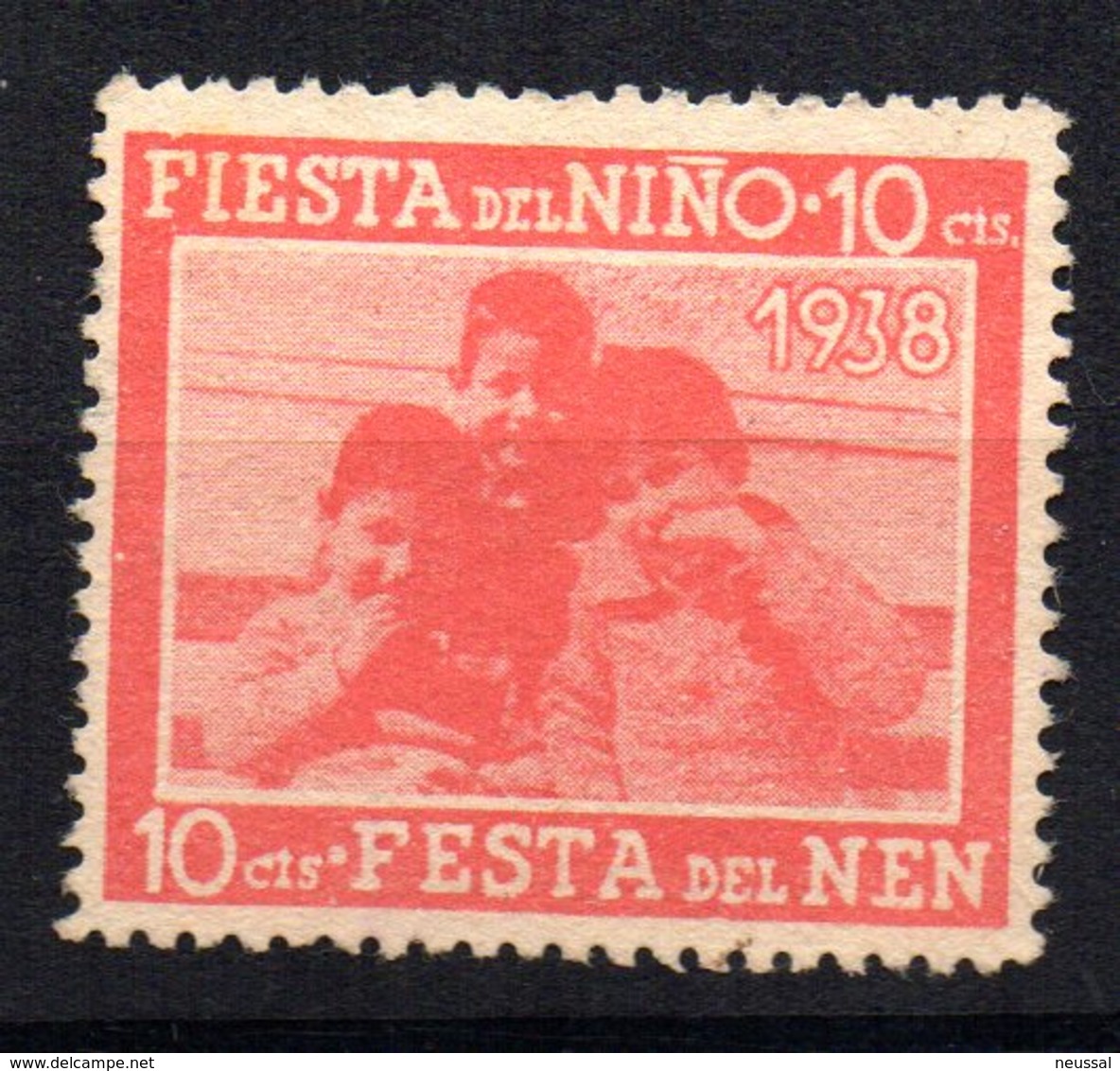 Viñeta Fiesta Del Niño 1938 - Viñetas De La Guerra Civil