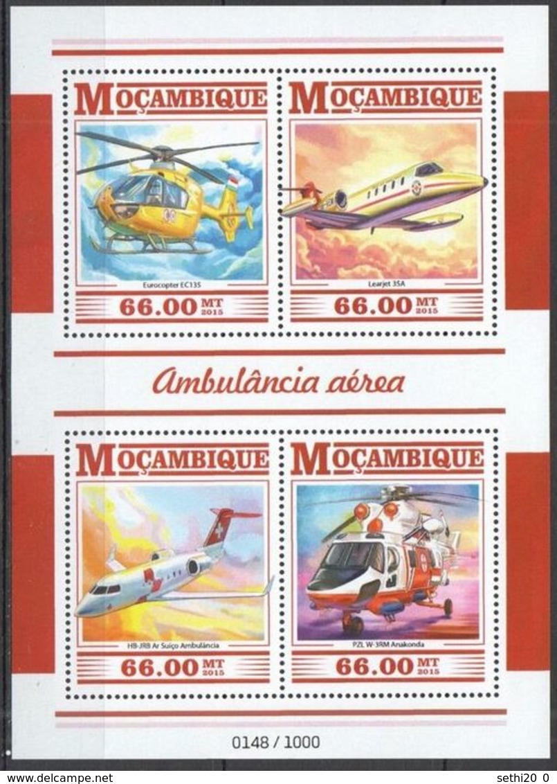 Mozambique 2015 Nobel  Red Cross Croix Rouge Ambulances Aériennes  MNH - Prix Nobel
