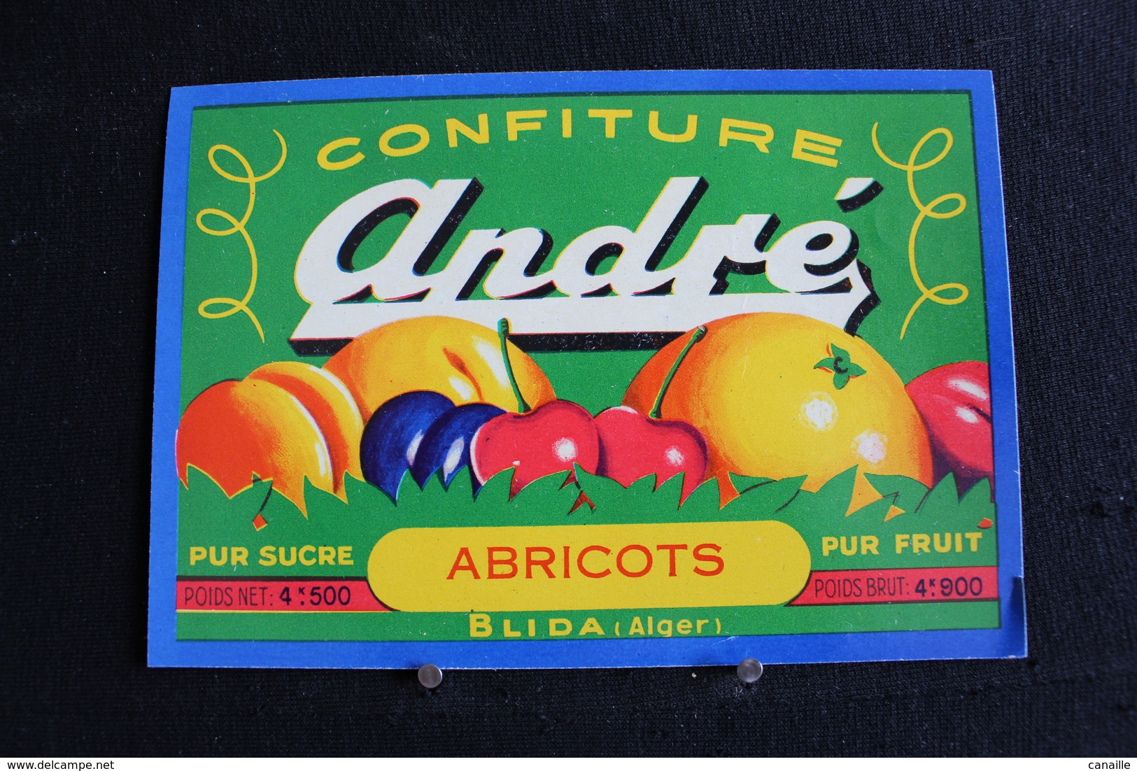 Vi-Pa / Ancienne Etiquette De Pot De, Confiture Aux Abricots - De La Marque - ANDRÉ - Fabrication A Blida, Algerie - Fruits & Vegetables