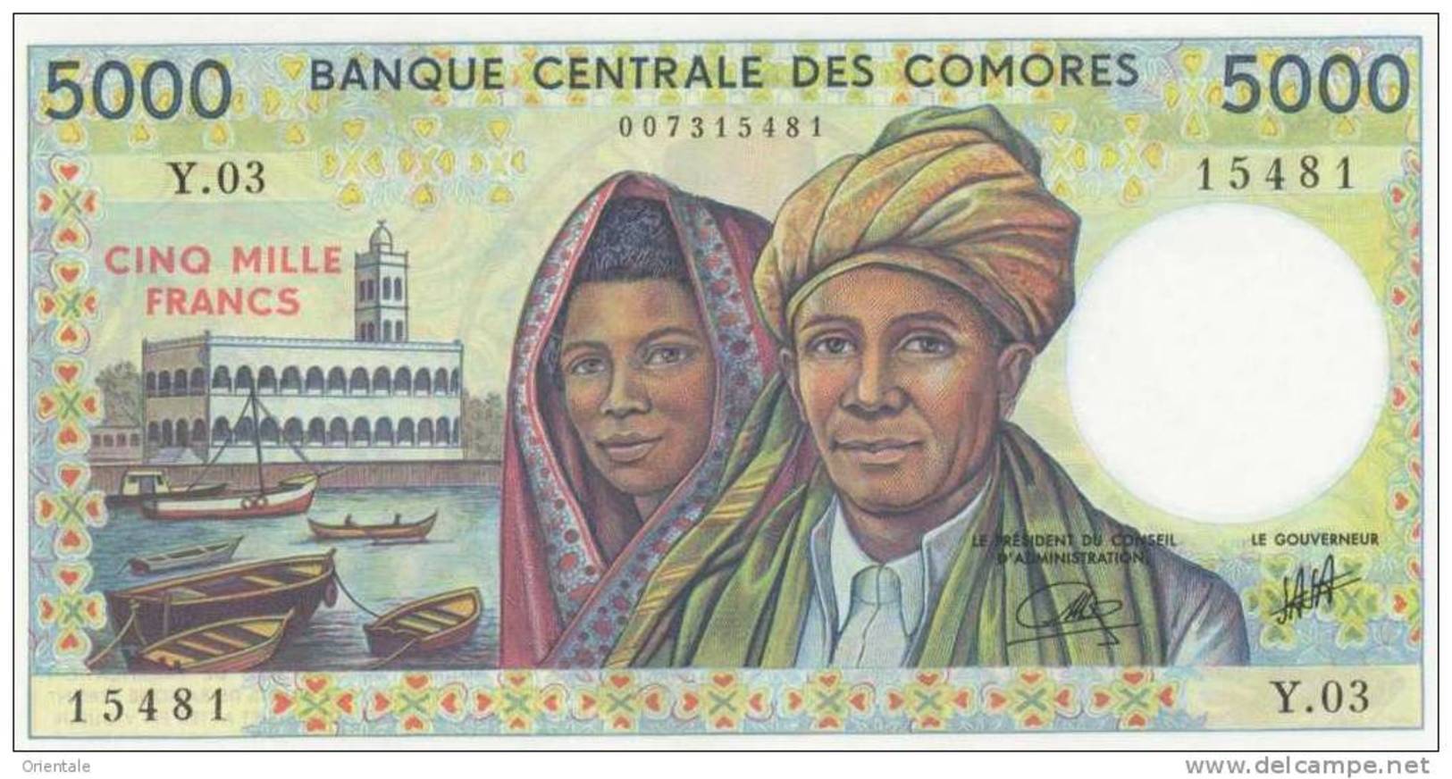 COMOROS P. 12b 5000 F 2005 UNC - Comores