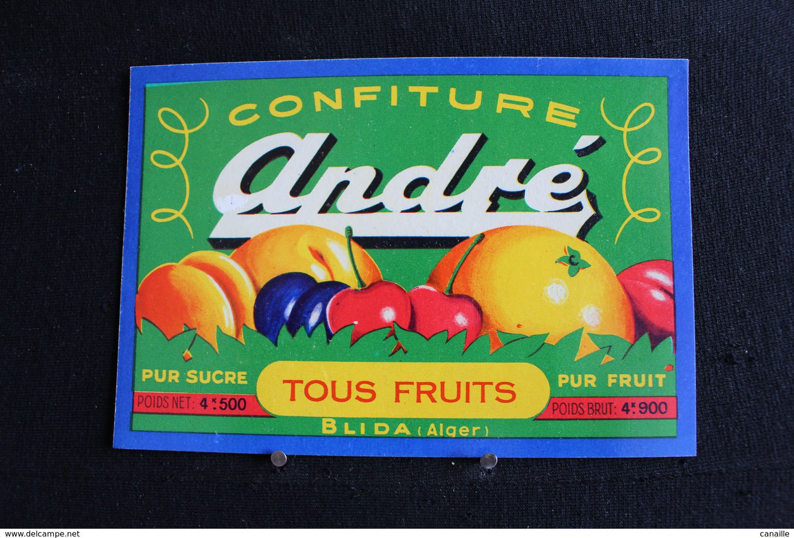 Vi-Pa / Ancienne Etiquette De Pot De, Confiture Aux Tous Fruits - De La Marque - ANDRÉ - Fabrication A Blida, Algerie - Fruits Et Légumes